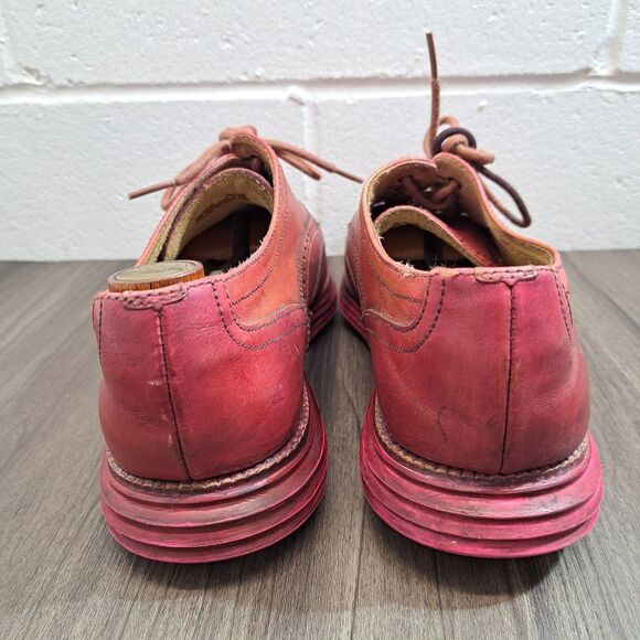 VTG Cole Haan Red Leather Wing Tip Oxford Lace Up Casual Shoes Mens Size 11 M - Picture 4 of 7